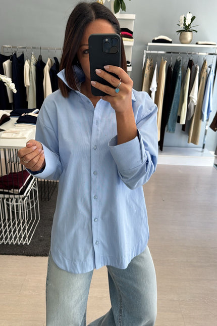 Camicia punto luce azzurra