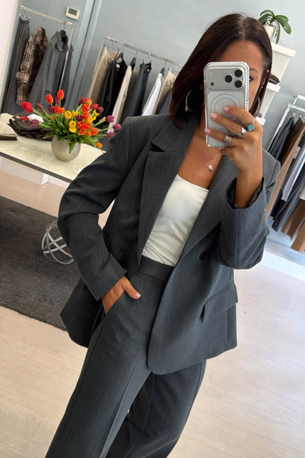 Blazer antracite micro-gessato completo kn