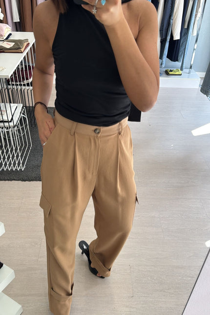 Pantalone cargo cammello ak