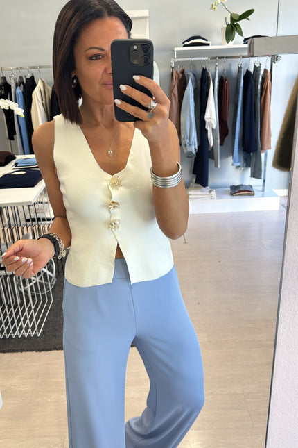 Gilet gioiello bianco latte