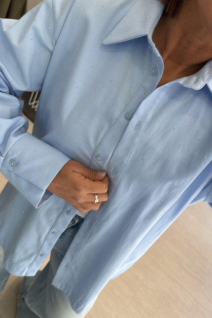 Camicia punto luce azzurra