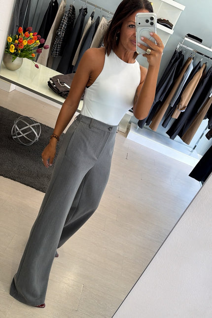 Pantalone dritto completo grigio medio ak