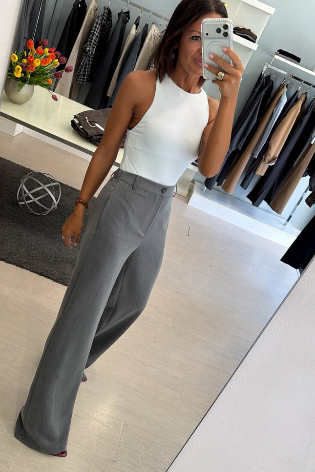 Pantalone dritto completo grigio medio ak