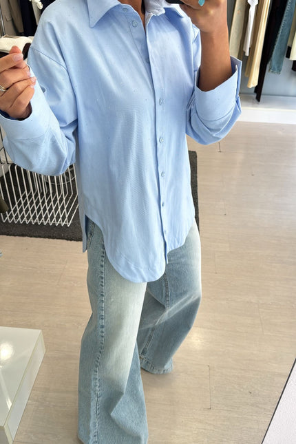 Camicia punto luce azzurra