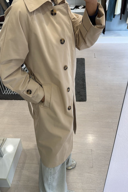 Trench coat beige con cintura