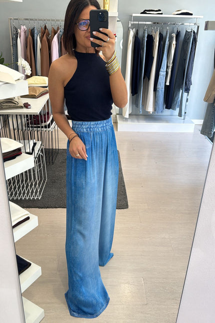 Pantalone denim in chambray kk