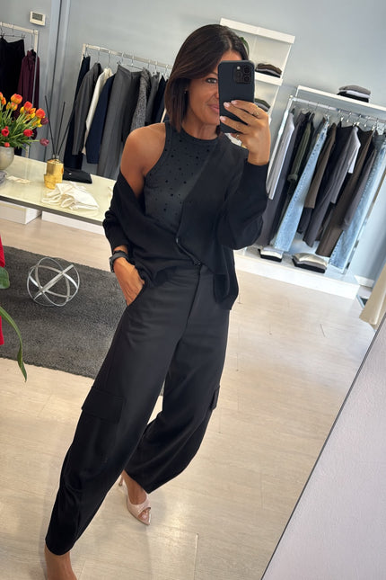 Pantalone cargo nero kn