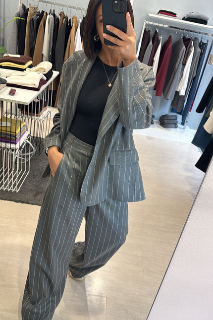 Pantalone gessato grigio