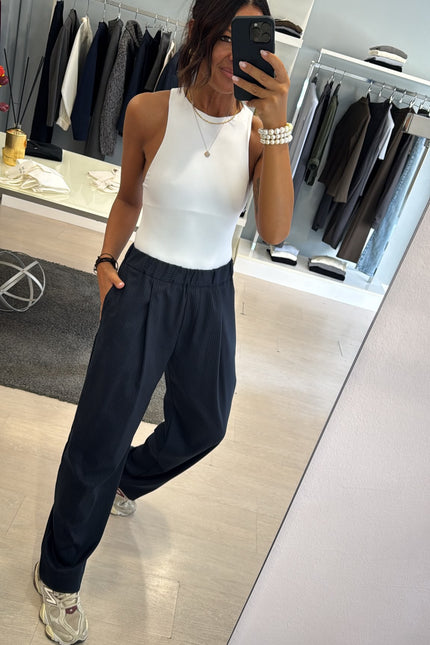 Pantalone completo gessato blue navy kn