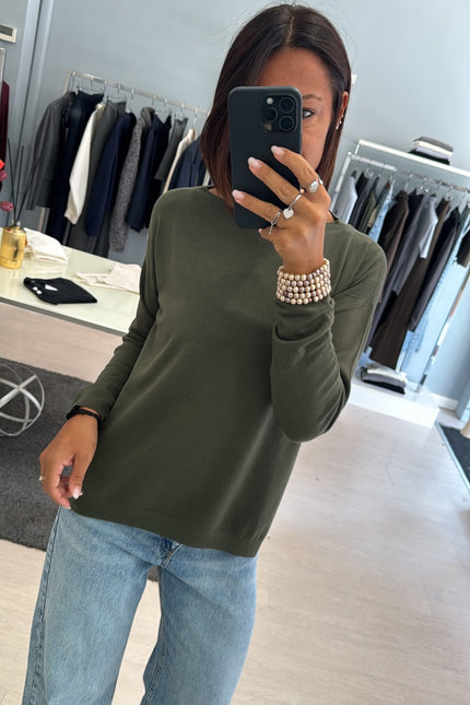 Maglia spacchi khaki kn