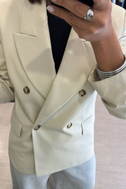 Giacca ecopelle avorio