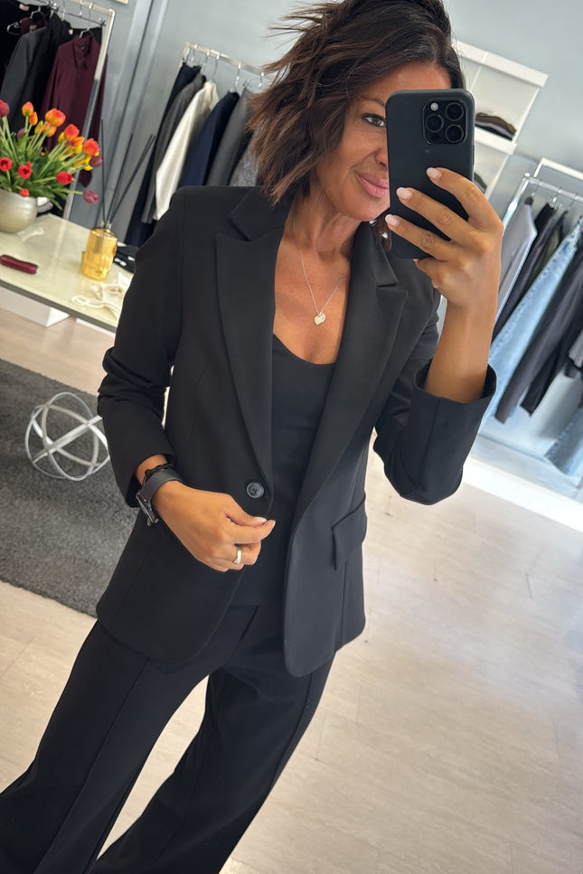 Giacca slim completo punto milano nera kn