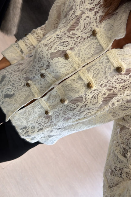 Camicia in pizzo avorio kk