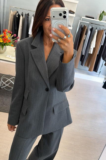 Blazer antracite micro-gessato completo kn