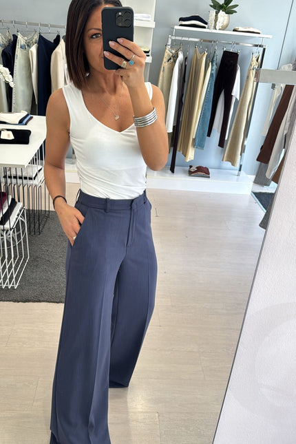 Pantalone completo melange blu kk