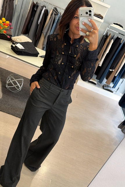 Pantalone wide-leg Antracite Kn