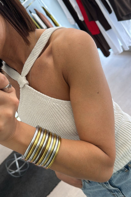 Top uncinetto bianco kn