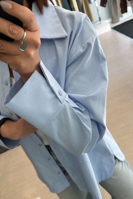 Camicia punto luce azzurra
