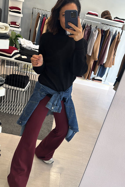 Pantalone zampa bordeaux