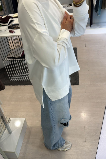 Felpa girocollo bianca