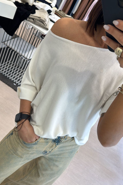 Maglia manica corta over bianca kn