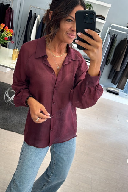 Camicia Lyocell bordeaux ak