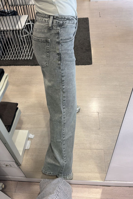 Denim wide leg grigio