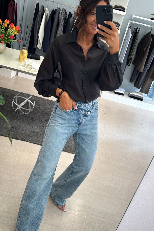 Camicia Lyocell nera ak