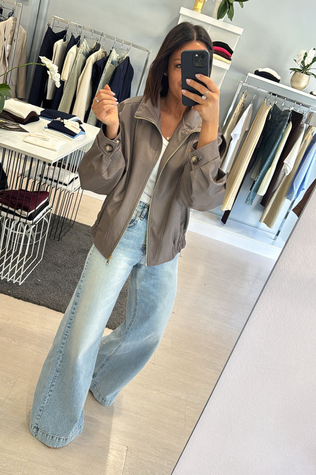 Bomber ecopelle fango