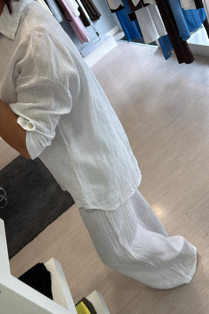 Camicia in lino bianca sl