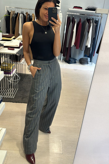 Pantalone gessato grigio