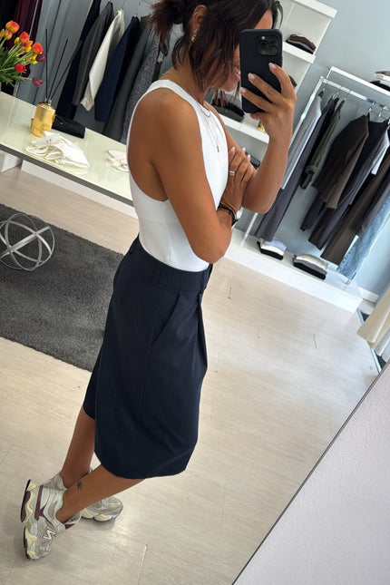 Bermuda completo gessato blue navy kn