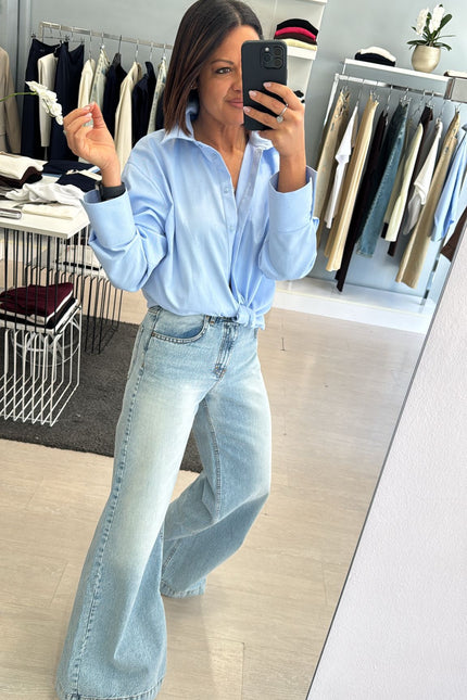 Camicia punto luce azzurra