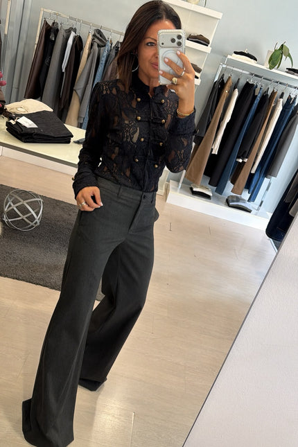 Pantalone wide-leg Antracite Kn