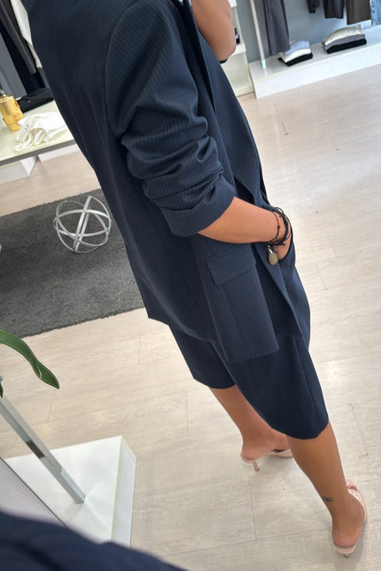 Bermuda completo gessato blue navy kn