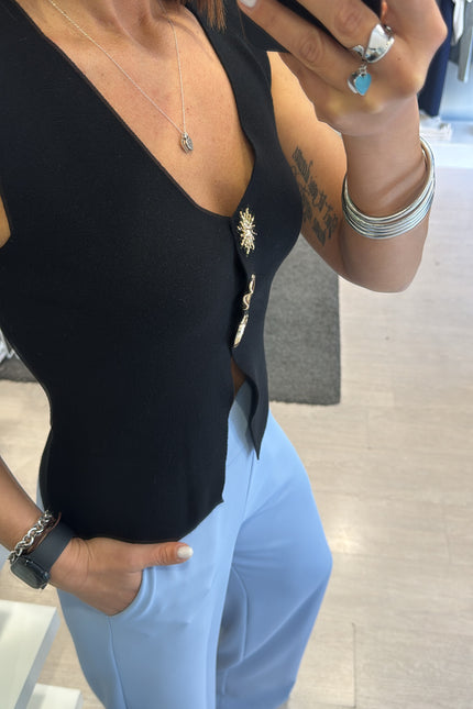 Gilet gioiello nero