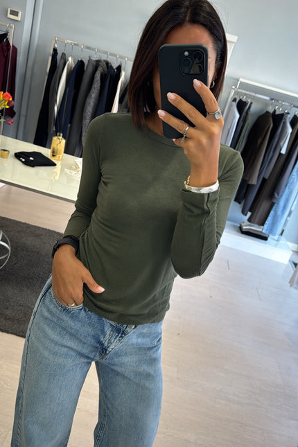 Maglia girocollo verde kn