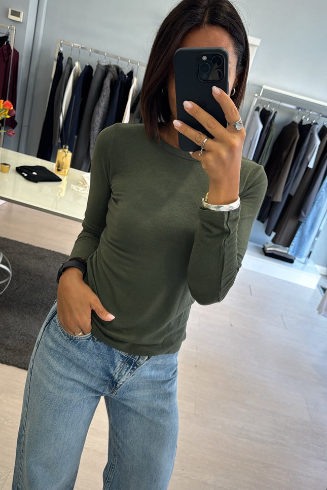Maglia girocollo verde kn