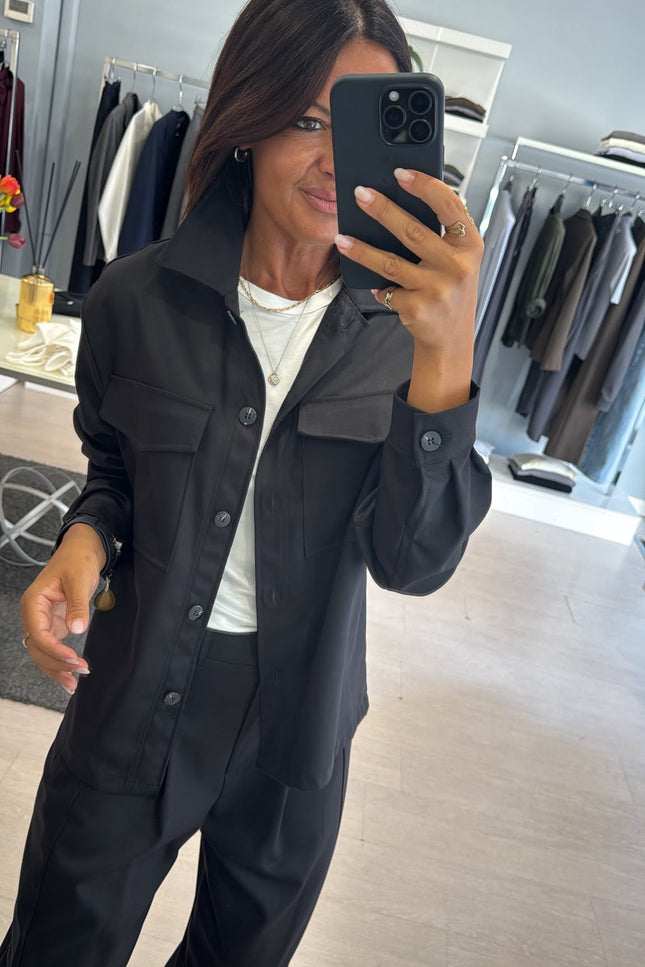 Camicia overshirt nera ak