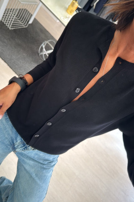 Cardigan regular nero kn