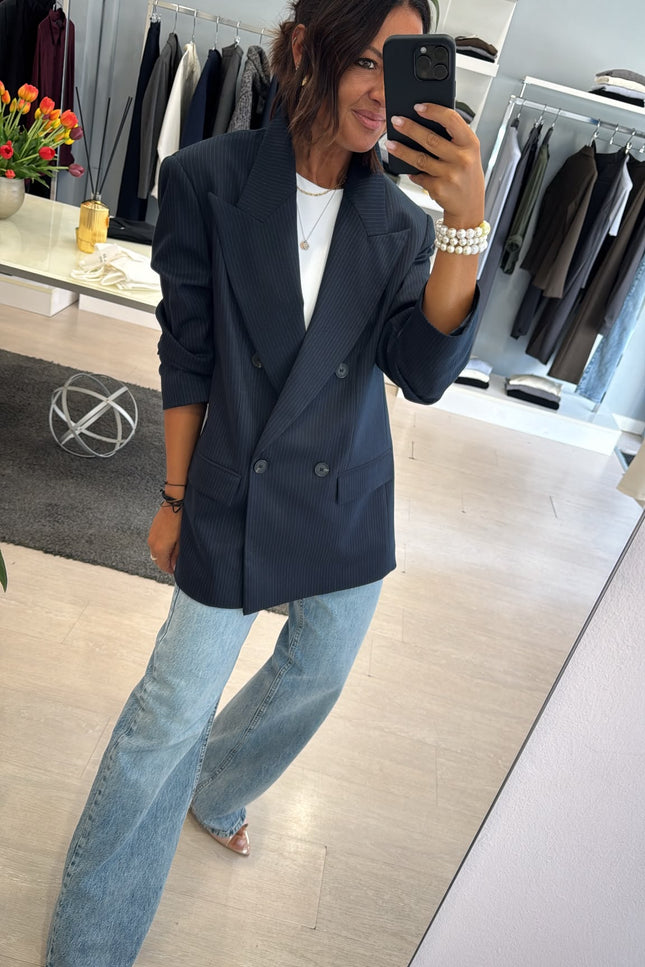 Blazer completo gessato blue navy kn