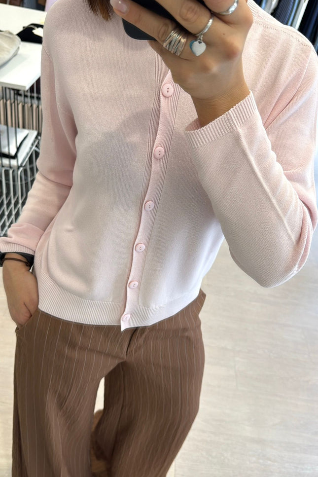 Cardigan regular rosa pastello kn