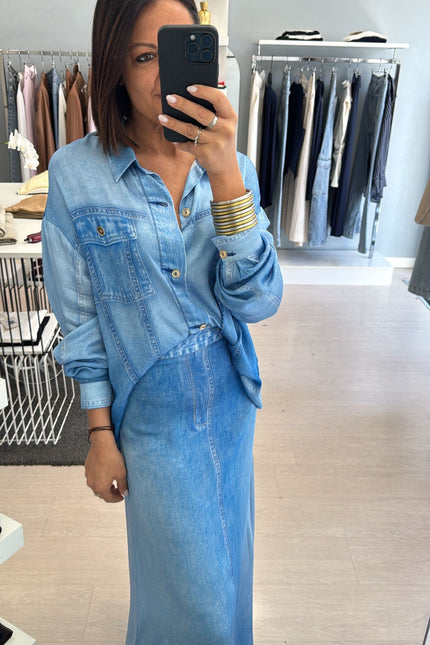 Gonna denim in chambray kk