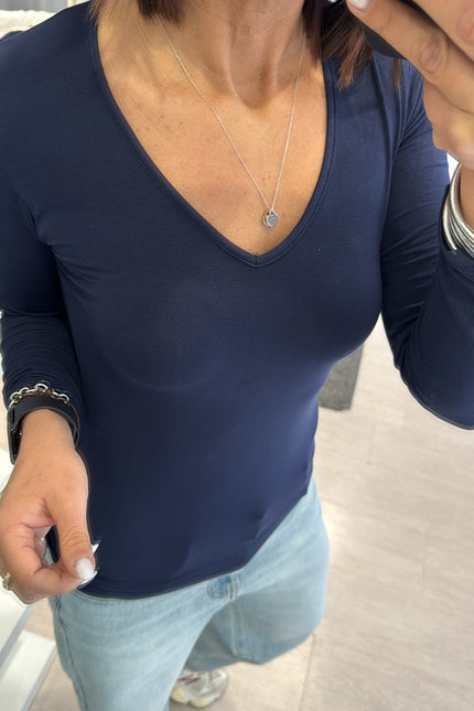 Scollo a V modal blu