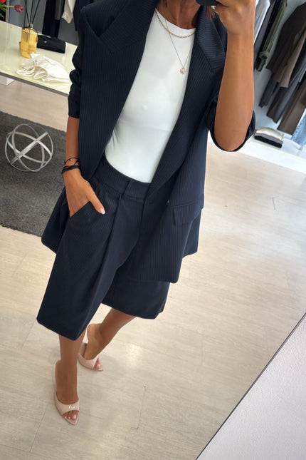 Bermuda completo gessato blue navy kn