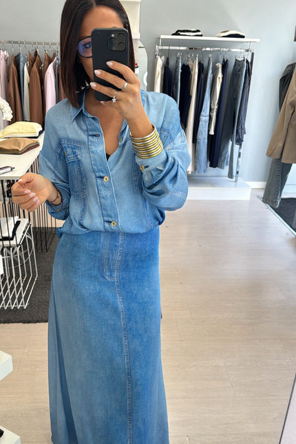 Gonna denim in chambray kk