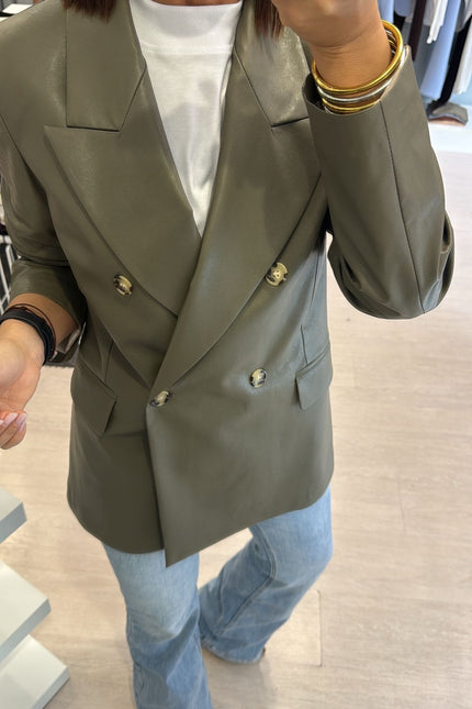 Giacca ecopelle militare