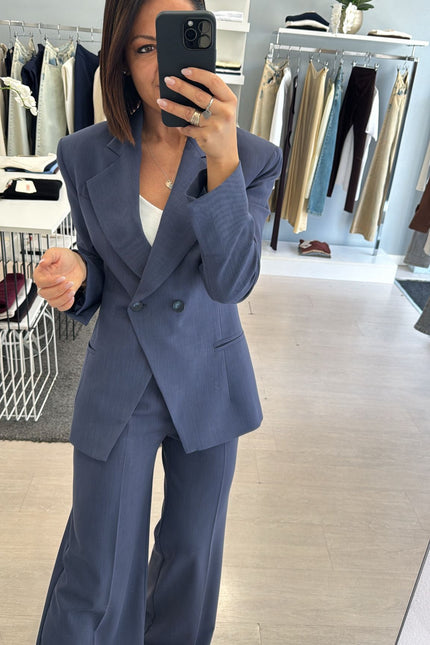 Pantalone completo melange blu kk