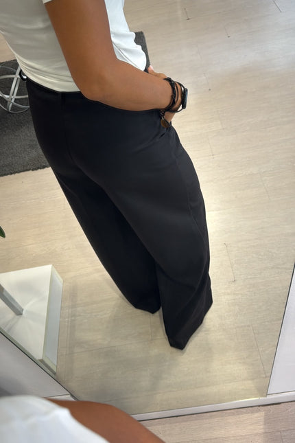 Pantalone dritto completo overshirt nero ak
