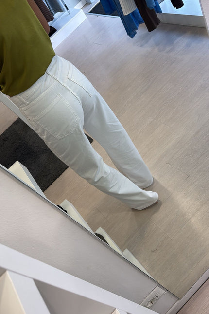 Jeans straight strappi bianco kn